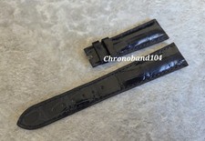 Genuine OEM Patek Philippe 21/16mm Dark Blue Shiny Leather Watch Strap Band NEW