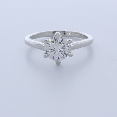 2.04ct Natural Diamond F/SI1 Very Good Cut Round Brilliant Platinum Prong Settin