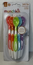 NIP Munchkin One Pack Of 6 Soft Tip Baby Infant Spoons Multicolor 3 Months+