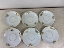 Fukagawa Arita PINE CONE Pattern Tea Saucers Japan 5 1/2   Lot Of 6