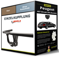 Starre AnhäNgerkupplung für Peugeot 407 Break SW 08- Typ 6E / 6D Imiola Hak-Pol