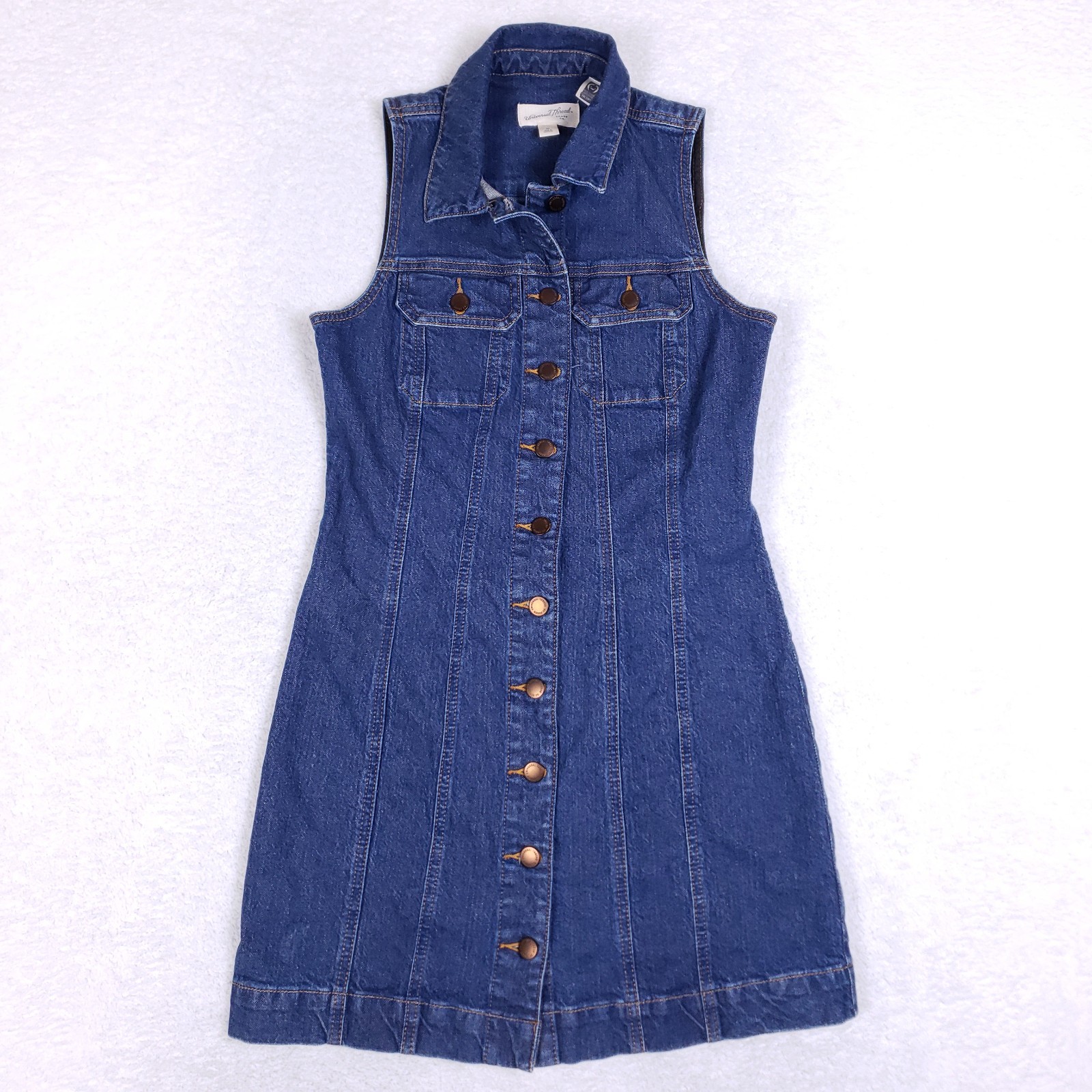 Universal Thread Denim Button Front Dress XS Blue… - image 1