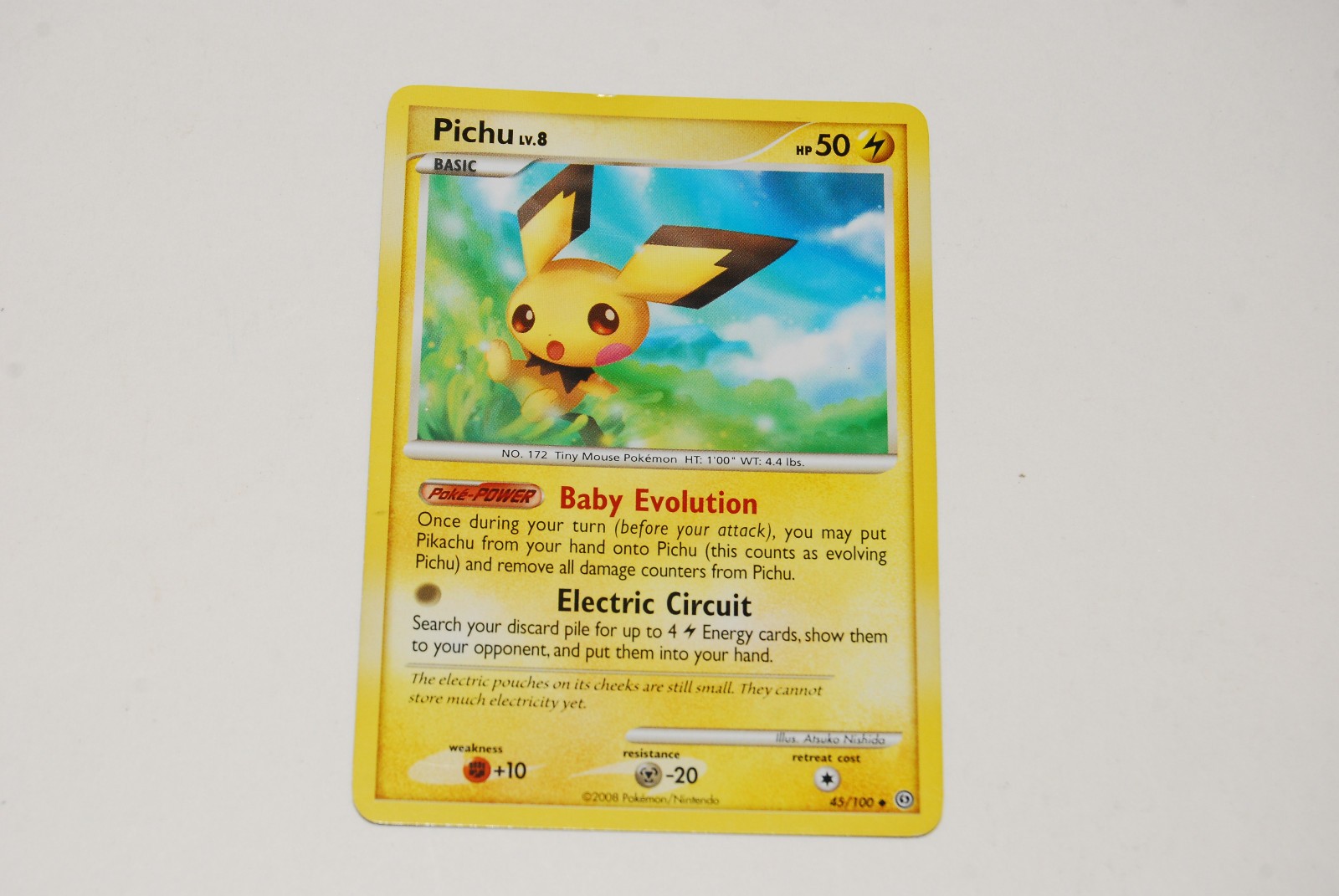 PICHU 45/100 Stormfront Non Holo 2008 Pokemon Card - LP