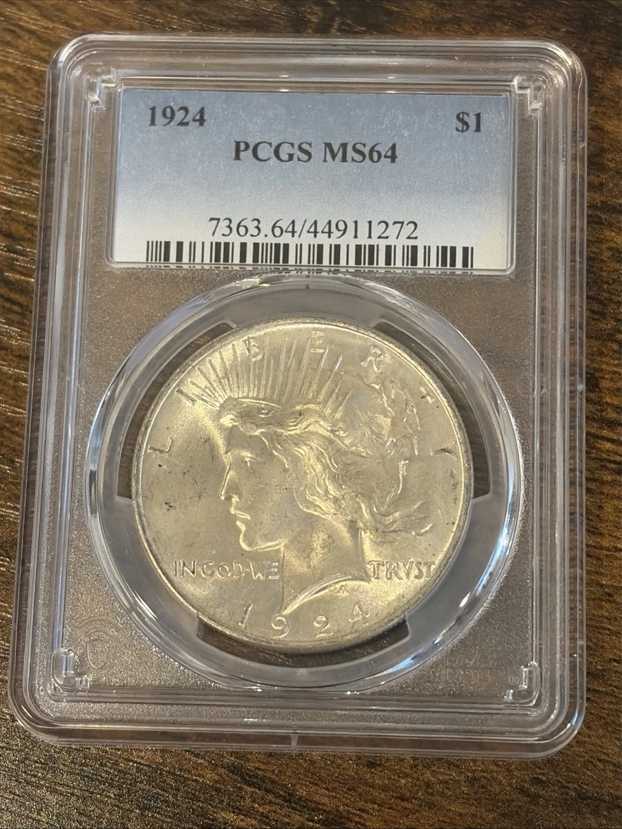 アメリカ ピースダラー銀貨 1924年 PCGS MS64 MS 64 Graded 1924 Year Peace Dollars (1921-1935) for sale | eBay