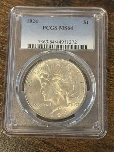 1924 $1 Peace Dollar PCGS MS64