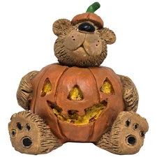 Russ Witch’s Brew Crew Pumpkin Bear Figurine SculptStone 14054 Kathleen Kelly w/
