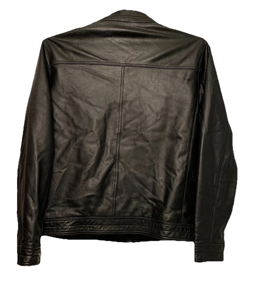 Boston Harbour New Zealand Lamb Leather Bomber Jacket M Full Zip Quilted Lined - Image 2 of 4