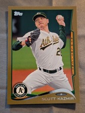 2014 TOPPS SERIES 2 #371 SCOTT KAZMIR GOLD BORDER Parallel Athletics Rays /2014