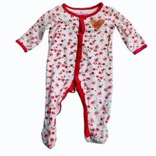 Betsey Johnson Baby Girls Floral Footed Pajamas Romper Sleepwear 6 Months
