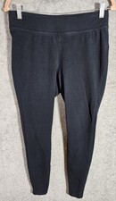 Lands End Starfish Legging Pants Womens Sz 6-8 Small Tall Black Stretch Pull On