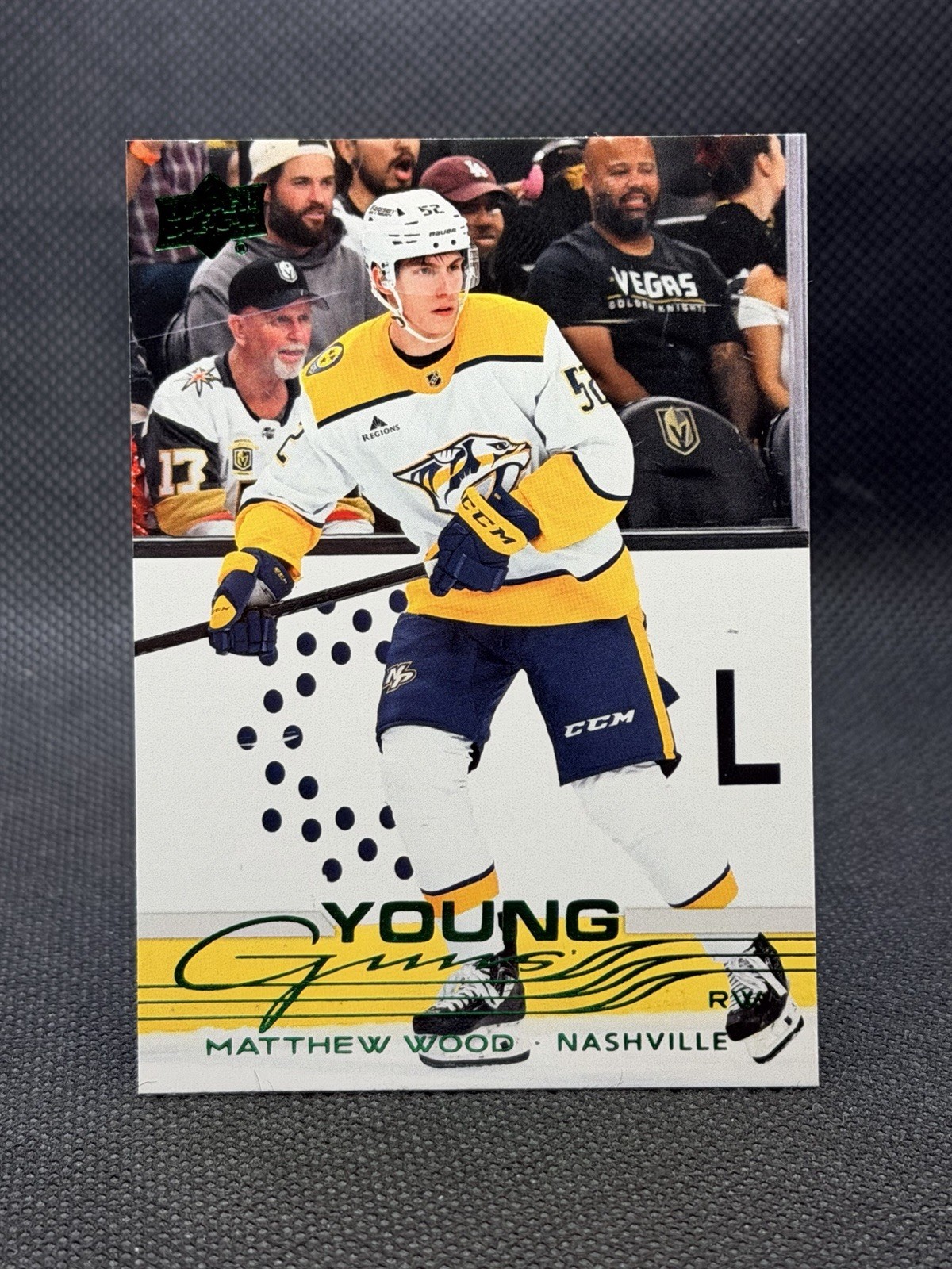 2025-26 Upper Deck Series 1 Matthew Wood HOLIDAY YOUNG GUNS #228 Predators RC