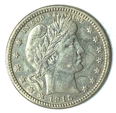 1915 D 25c Barber Silver Quarter Dollar Twenty Five Cents Denver