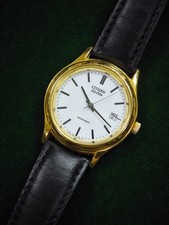 Vintage Citizen Ecodrive 7821-H14151 Gold Tone Quartz Watch