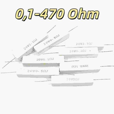 0,1-470 Ohm | 20Watt | 5% | Zement Drahtwiderstand Widerstand Draht Widerstände