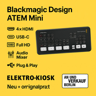 Blackmagic Design Live Produktion Switcher ATEM Mini Swatemmini HDMI, USB Neu
