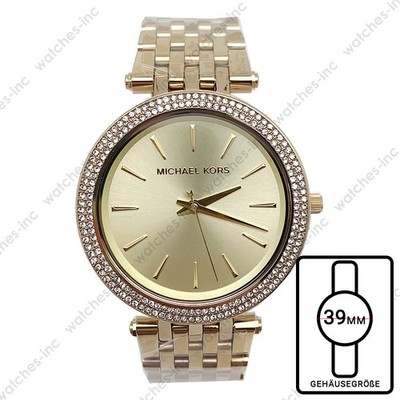 Michael Kors MK3191 Darci Glitz Analog Quarz Gold Dial Pave Bezel Damenuhr