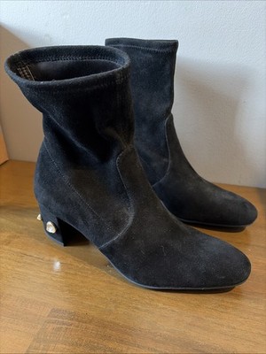 $695 Stuart Weitzman Siggy Sz 7.5 Studs Boots  Suede Ankle Booties New 38.5