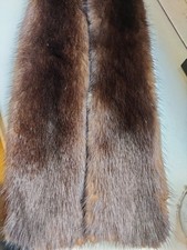 Nerz Stola Schal Echtpelz, Braun Länge-90 cm Breite: unten-8 cm, Mitte -6,5 cm