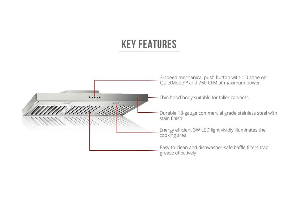 Campanas extractoras KOBE RAX2136SQB-1 debajo del capó del gabinete, 36 pulgadas, acero inoxidable Foto 3 de 4