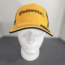 New Continental Tires Ballcap Hat Strap Back Yellow Black Trucker Mesh Unisex