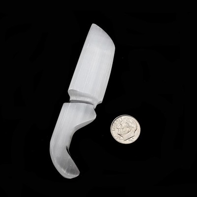 Natural Selenite Crystal Carved Knife Throwing Dagger Energy Sword 1x4'' Inches