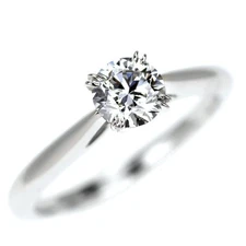 Harry Winston Pt950 Diamond Ring 0.54ct E VS2 3EX Solitaire - Auth free shipping