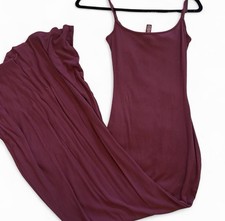 SKIMS M Red Soft Lounge Long Slip Dress Ribbed Tank Maxi Kim Kardashian