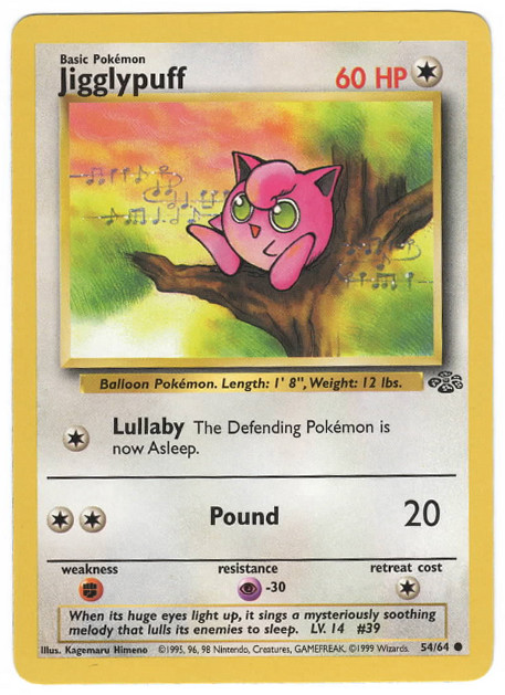 Jigglypuff 54/64 Jungle Unlimited Non-Holo Common Pokemon TCG English 1999