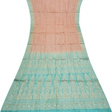Vintage Pink Sarees 100 Pure Silk Woven Hand Embroidered Sari 5YD Craft Fabric