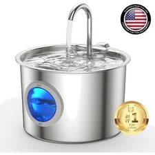 Stainless Steel Cat Water Fountain Pet Drinking Fountain Dispenser for Cats NEW
