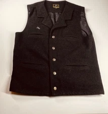 Wyoming Traders Wool Vest Black Cowboy Western Mens Med   Lined Workwear USA