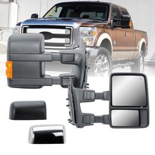 Replacement Passenger Right Side Door Towing Mirror Power and Heated Glass wi...