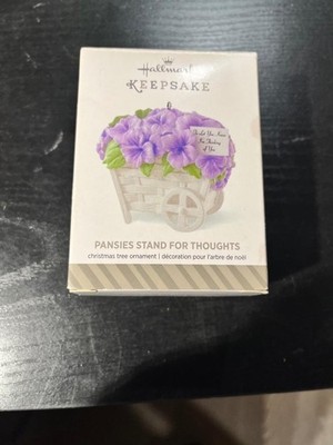 Hallmark Keepsake Ornament Pansies Stand for Thoughts Wagon Purple Spring 2014