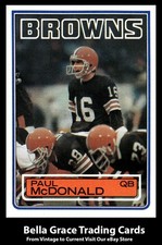 1983 Topps Paul McDonald #253 Cleveland Browns Rookie NFL Football