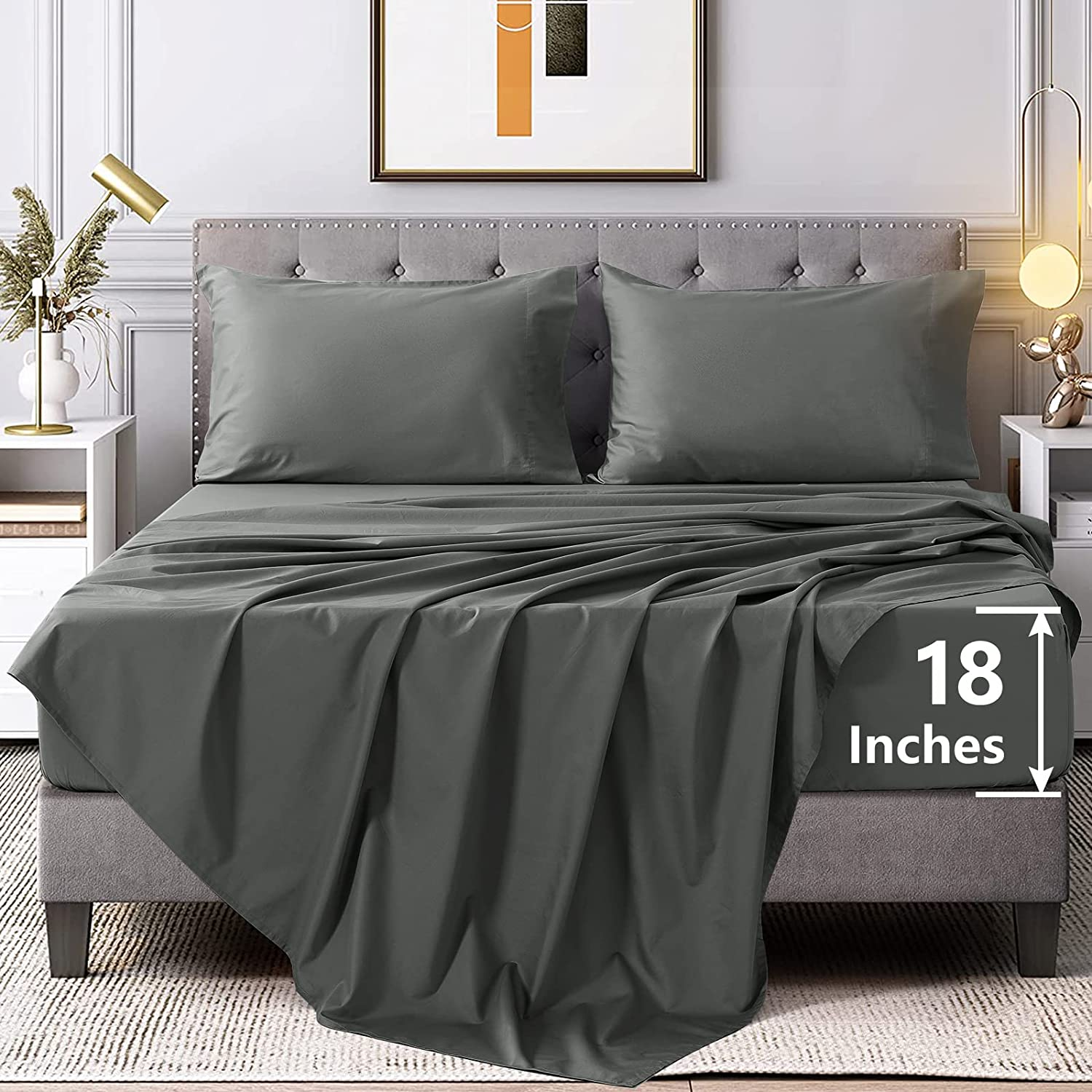 Cotton 18 Inch Deep Pocket Bed Sheet 