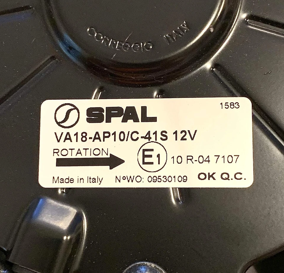 SPAL 30100401 16" 12V Pusher Fan Low Profile 1103 cfm VA18-AP10/C-41S - Изображение 4 из 4