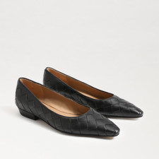 Sam Edelman Joy Size 6 M Flats Black Leather Pointed Toe Slip-On Shoes NIB 170
