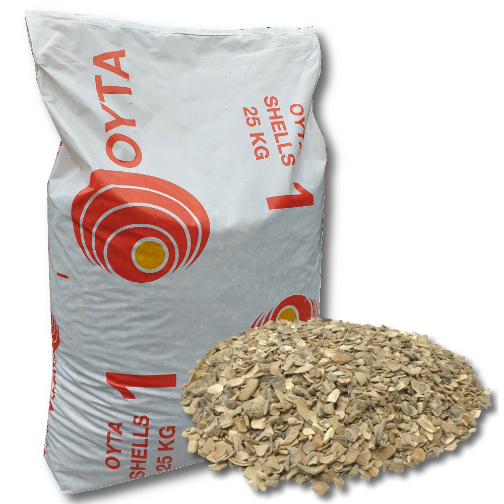 Grit d’huîtres poule pondeuse OYTA coquilles d'huîtres concassées et farine de moules élevage 25 kg