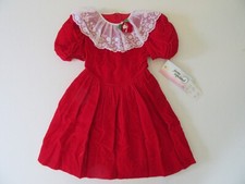 NWT Girls Jayne Copeland w/DEFECTS Red Velour Dress 4T Boutique Lace Dress USA