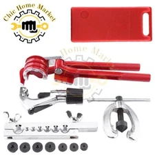 13Pcs Brake Air Line Double Flare Flaring Tool Kit Set + 3 in 1 Tube Pipe Bender