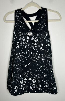Adidas Response Active Tank Built in Bra Black White Sleeveless Size Medium