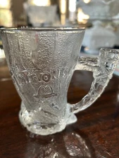 Vtg Flintstones Mammoth Mug Cup McDonald's Frosted Glass RocDonalds 1993 Movie