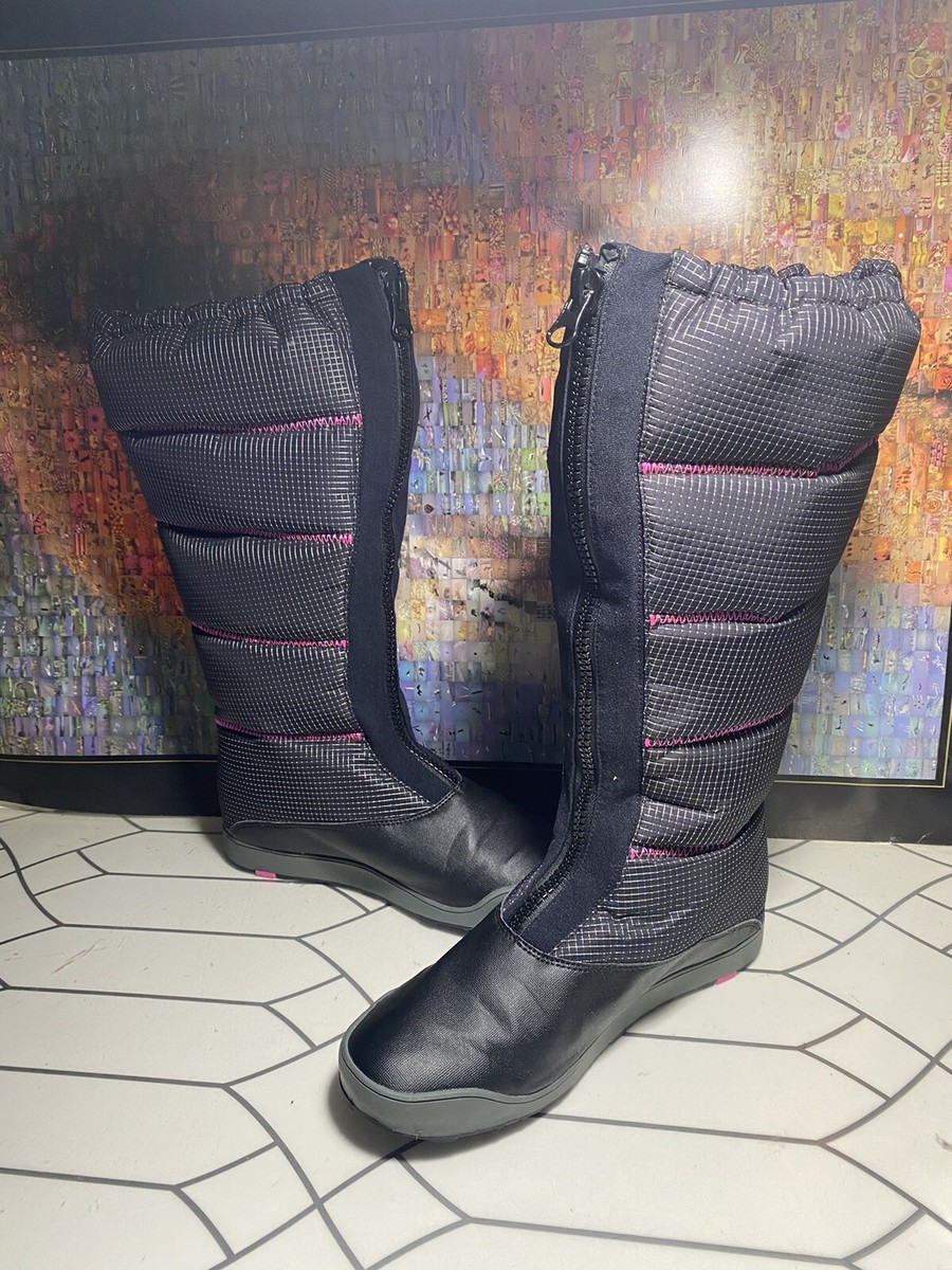 Reebock High Black Pink Zip Snow Boots Women's Size 10 | eBay