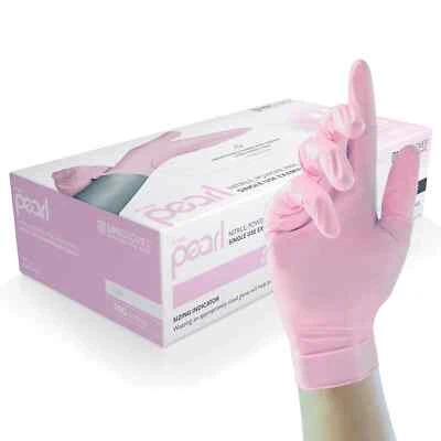 UNIGLOVES UNIGLOVE PINK PEARL NITRILE GLOVES DISPOSABLE LATEX FREE POWDER FREE TOP QUALITY