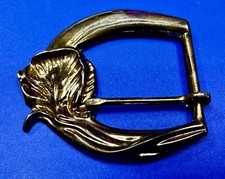 Thick Figural Flower Theme - Vintage Gold Tone Replacement Dress Belt Buckle