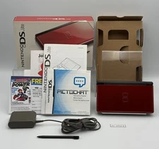 Nintendo DS Lite Console Crimson Red Black Region free Multilingual - Excellent