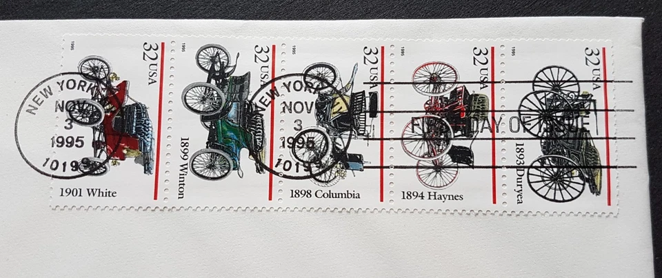 USA 1995 Vehicle Antique Automobiles Cars Stamps FDC (official issue) 美国古董车邮票首日封 - Image 2 of 3