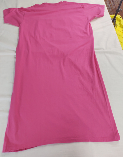 Vtg 1988 ANVIL OSFA Hot Pink Rabbit "I Dont Do Mornings"-Chicago~Nightgown Tee - Picture 12 of 16