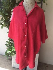 Vintage Victoria  s Secret Gold Label Red Oriental Rose Oversized Sleep Shirt M/L