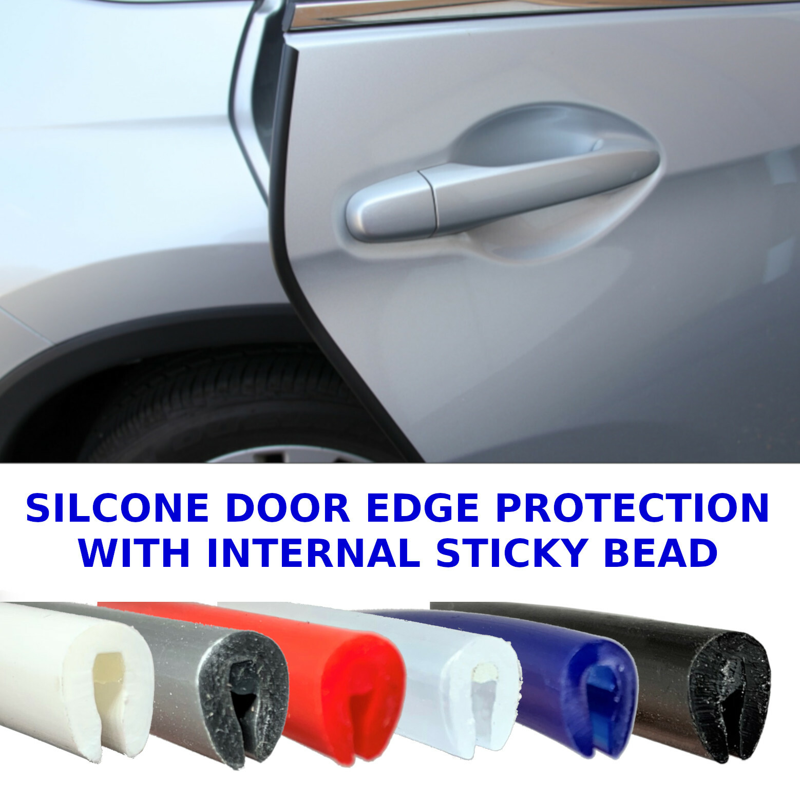 Clear Silicone car door edging trim protection 8.5mm x 6.5mm sticky bead Metre eBay